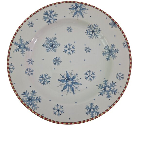 Sakura Debbie Mumm Snowflake 8” Stoneware Salad Luncheon Plates – Set of 4 - Picture 4 of 16